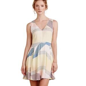 Anthropologie Women Eulalia Tank Dress by Harlyn Multi color Striped Silky Small